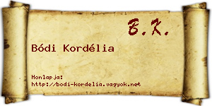 Bódi Kordélia névjegykártya